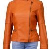 Orange Leather Jacket