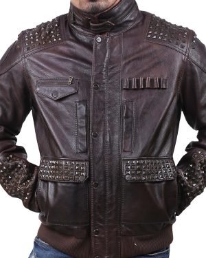studded leather jacket