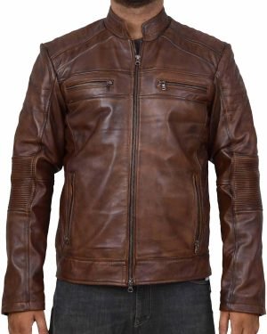 Brown Waxed Leather Jacket