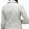 Creamy White Women's Leather Jacket