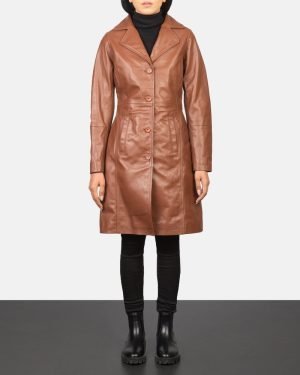 Alexis Brown Single Breasted Leather Coat