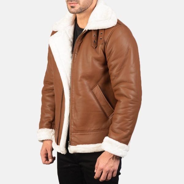 Francis B-3 Brown Leather Bomber Jacket.