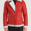 Francis B-3 Red Leather Bomber Jacket