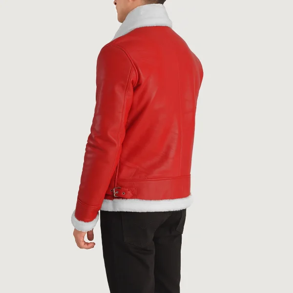 Francis B-3 Red Leather Bomber Jacket.