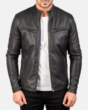Men's Ionic Black Leather Jacket