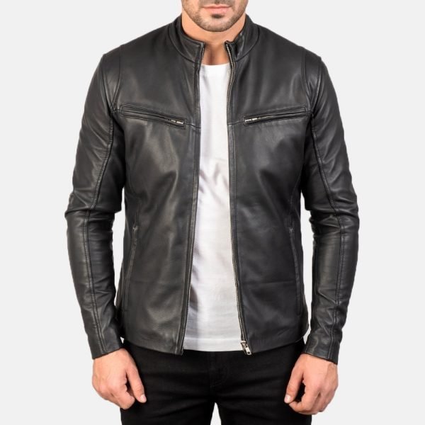 Men's Ionic Black Leather Jacket