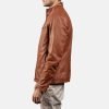 Men's Ionic Brown Leather Biker Jacket.