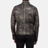 Men's Ionic Distressed Brown Leather Biker Jacket.