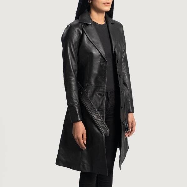 Moonlight Black Leather Coat