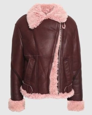 Womens-Burgundy-Shearling-Leather-Jacket-510x510