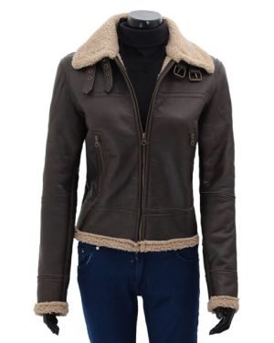 Womens-Dark-Brown-Shearling-Jacket-510x606